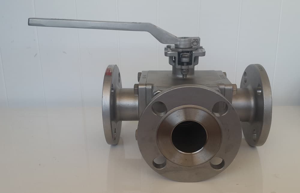 Ball Valve - 3 way T or L Port - 316 Stainless Steel - Flanged ANSI 150LB