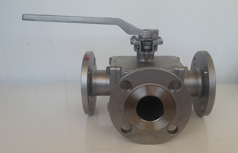 Ball Valve - 3 way T or L Port - 316 Stainless Steel - Flanged ANSI 150LB
