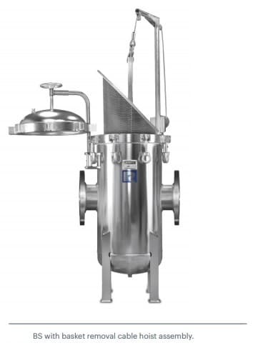 Fabricated Simplex Basket Strainer - Flanged ANSI 150LB, with davit arm and cable hoist