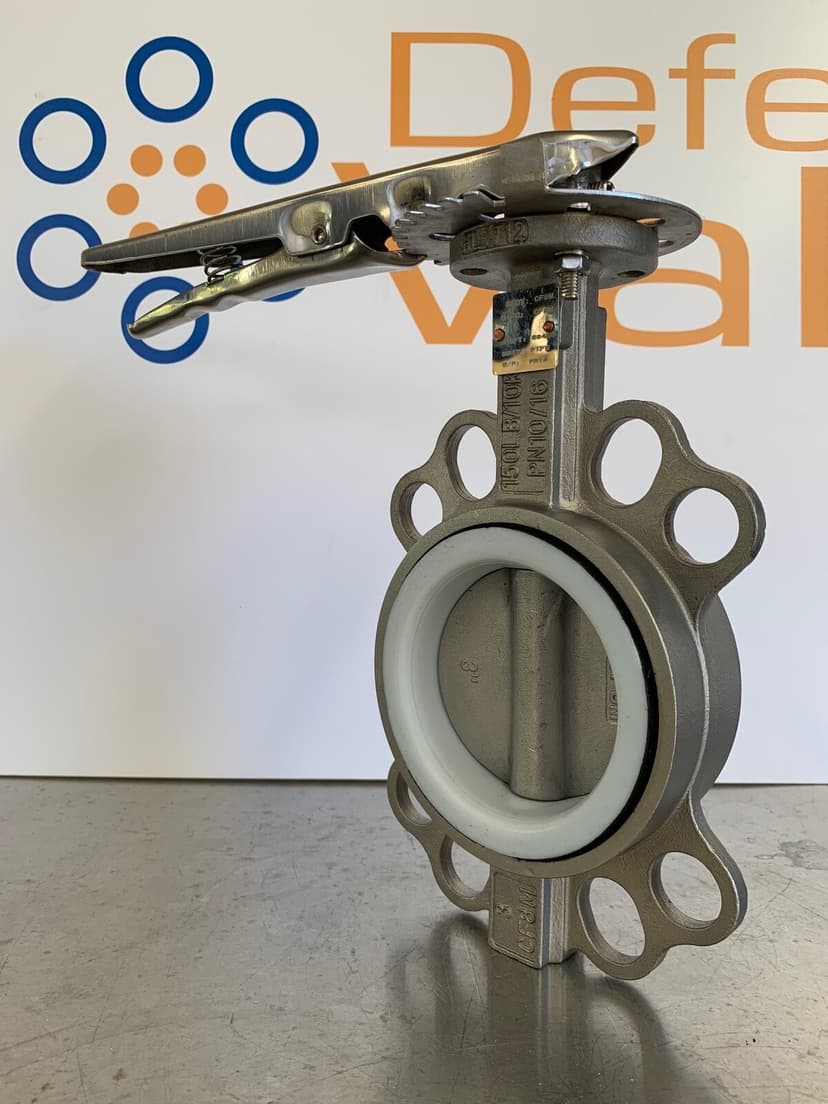 Butterfly Valve - CF8M Full 316 Stainless Steel - PTFE - Wafer Universal