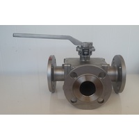 Ball Valve - 3 way T or L Port - 316 Stainless Steel - Flanged ANSI 150LB