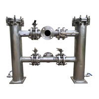 Duplex Basket Strainer 316SS fitted with SS butterfly valves flanged ANSI 150LB