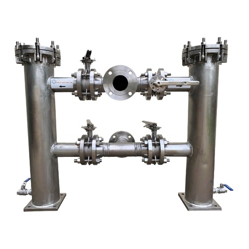 Duplex Basket Strainer 316SS fitted with SS butterfly valves flanged ANSI 150LB [Size - please check product sizing before ordering: 50mm DN50 (2") No