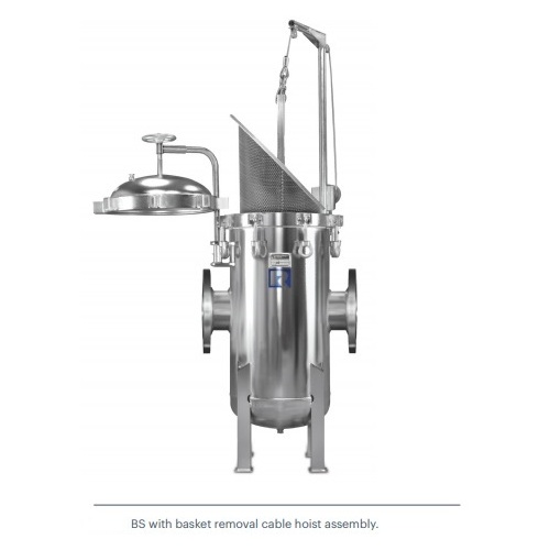 Fabricated Simplex Basket Strainer - Flanged ANSI 150LB, with davit arm and cable hoist